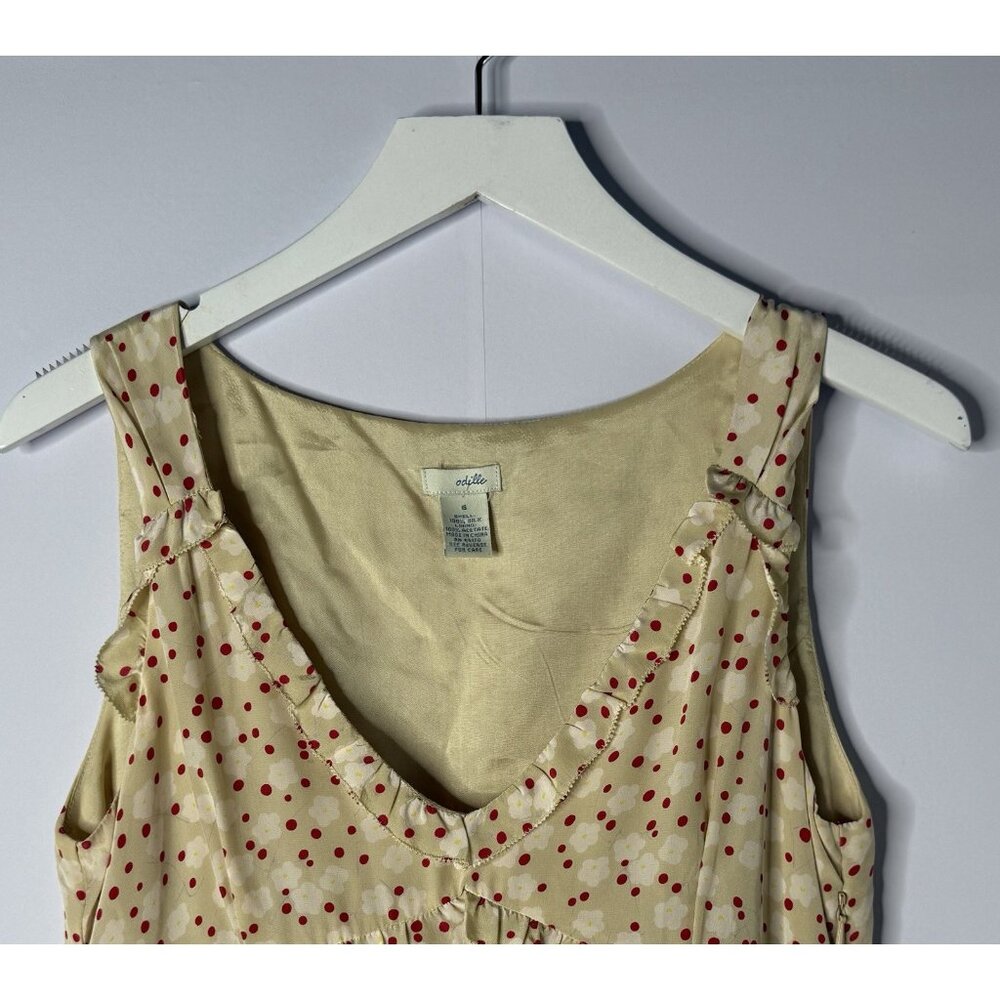 Anthropologie Odille Silk Dress Sz 6 Y2K Cherry Blossom Dress - Picture 2 of 7